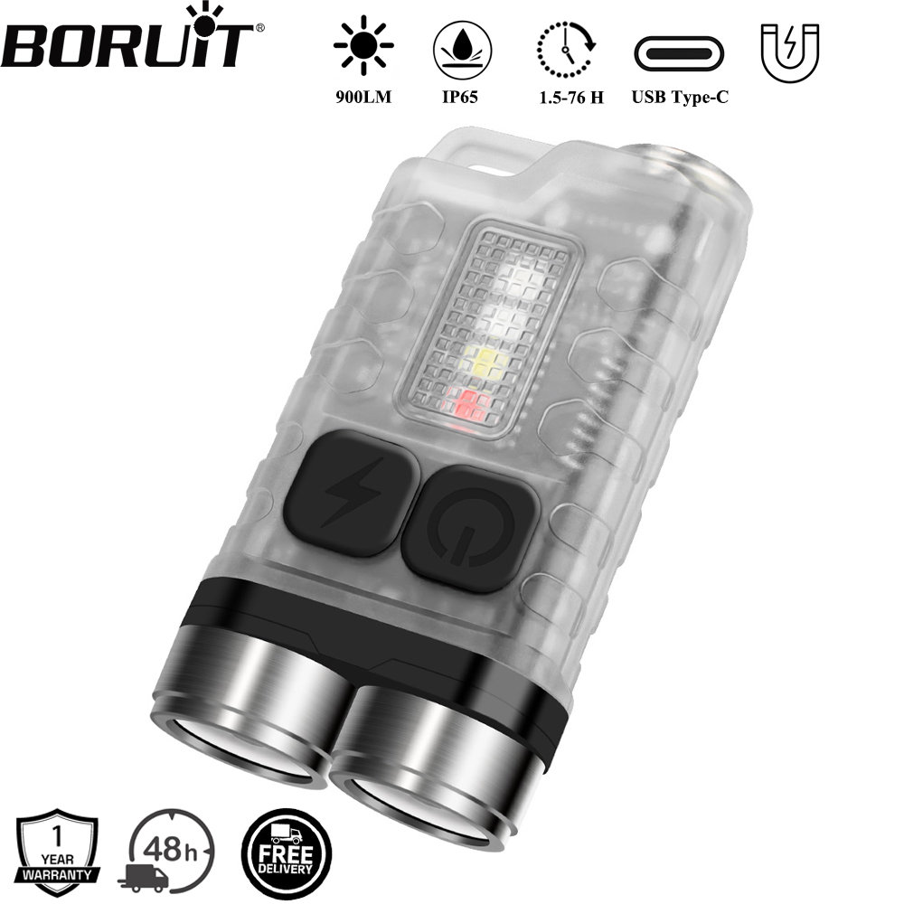 Camping Cooking Fish - BORUiT V3 LED Keychain Portable 900LM