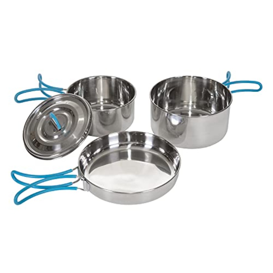 Nesting Camping Cooking Set - Stainless Steel Camping Cookware Set Durable