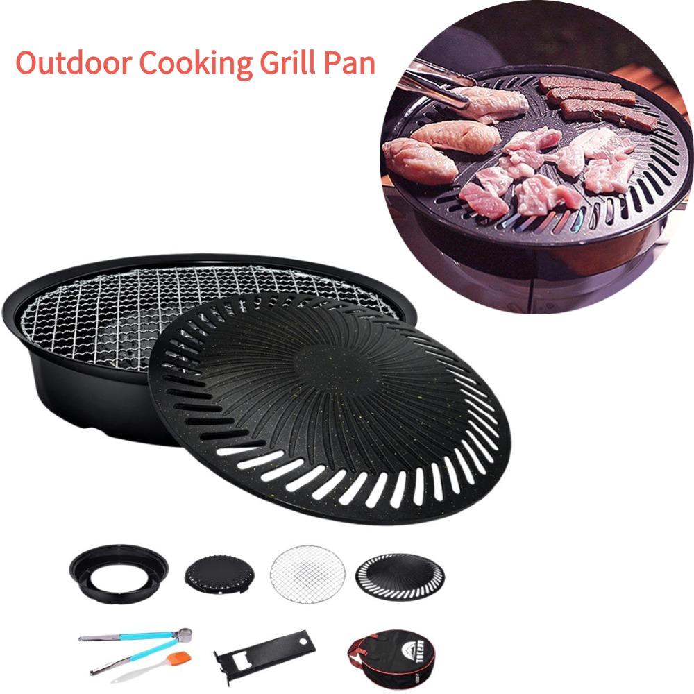 Camping Cooking Appliances - Korean Smokeless Barbecue Grill Pan Gas