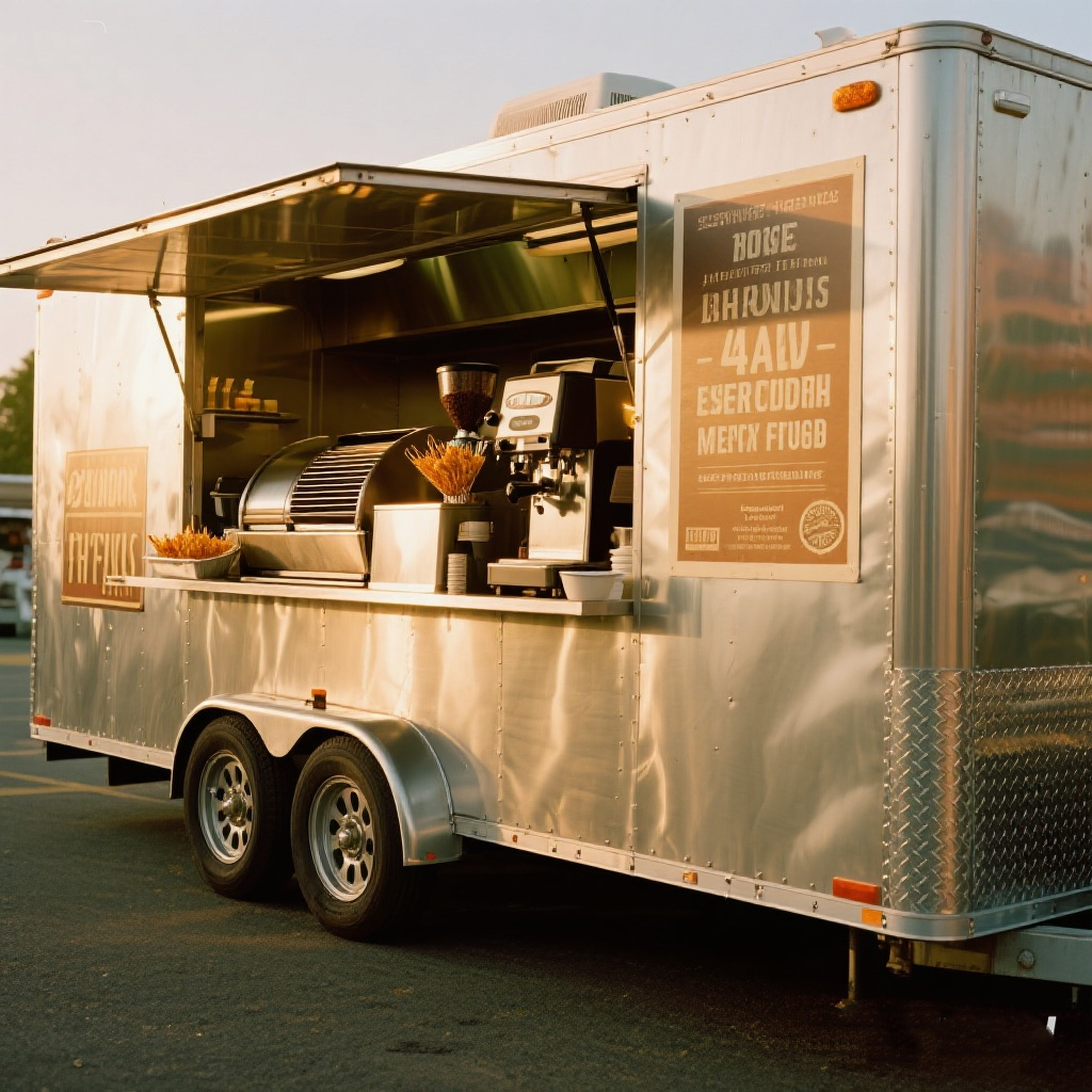 Van Camping Cooking - Mobile Food Trailer Fully Equipped Cooking