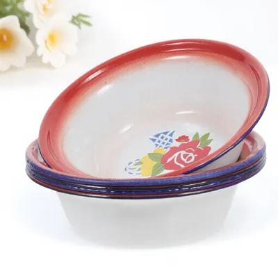 Vintage Camping Cooking Set - 5Pcs Thickened Enamel Bowl Set Vintage