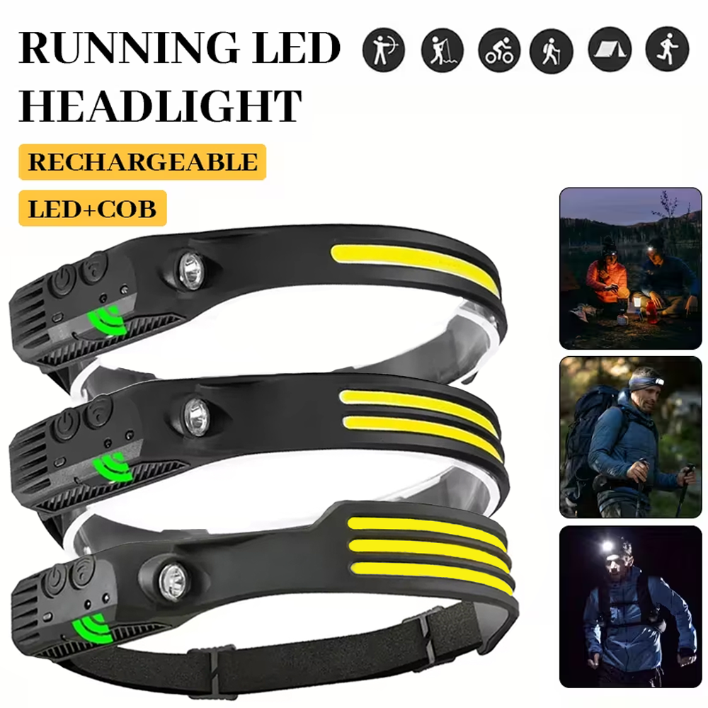 Camping Cooking Fish - COB LED Induction Headlamp USB Rechargeable