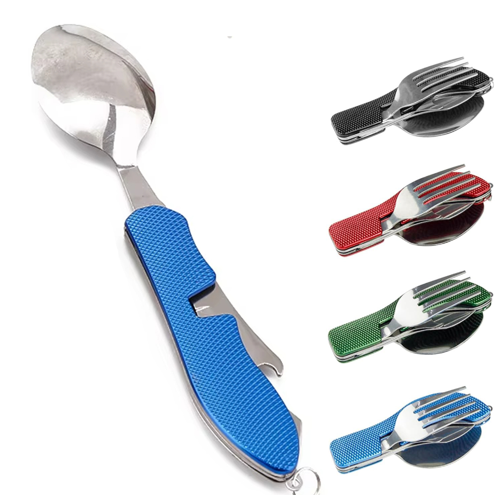 Camping Cooking And Eating Set - ​​3-in-1 Foldable Camping Spork Lightweight Spoon