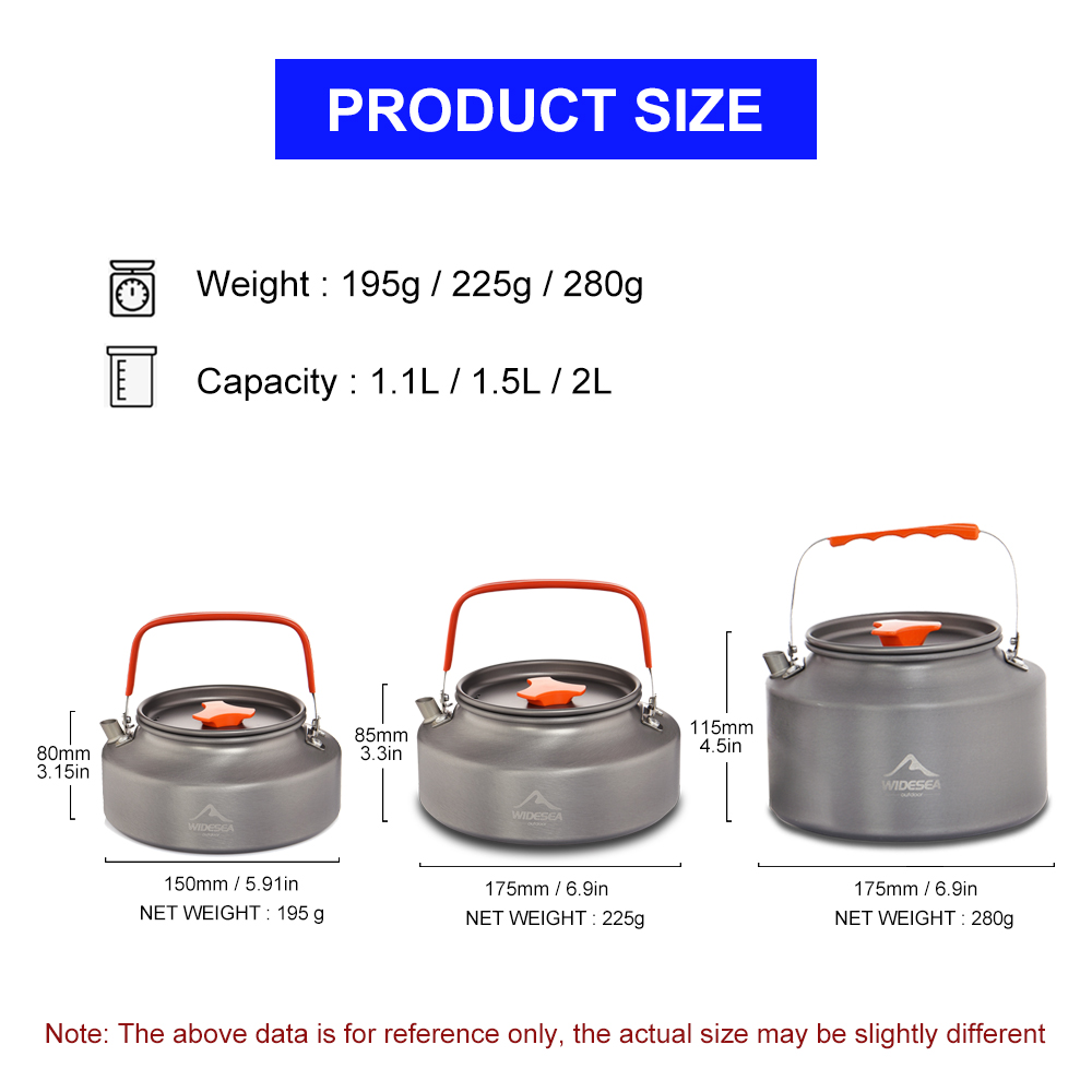 Widesea 1.1L 2L1.5L Camping Wa - Camping Cooking Kit recensione e prezzo