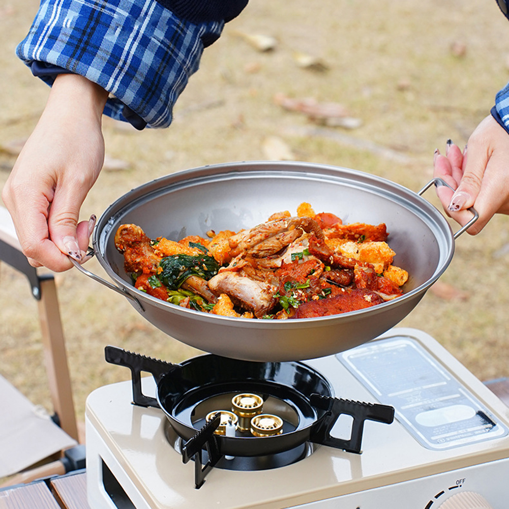Titanium Wok Pan with Lid Doub - Camping Cooking Roll recensione e prezzo