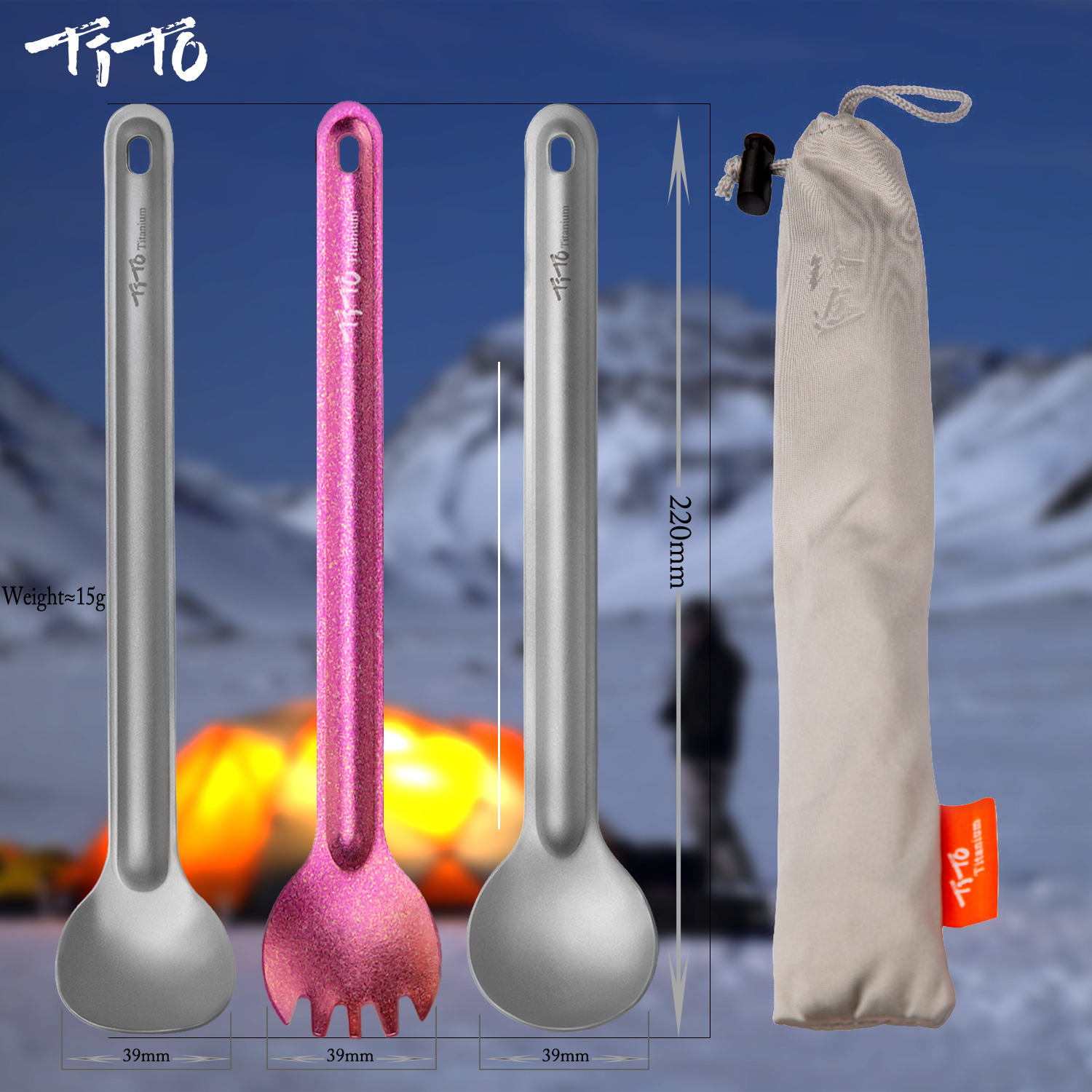 TiTo Titanium Spork Spoon Long - Camping Cooking Gadgets recensione e prezzo