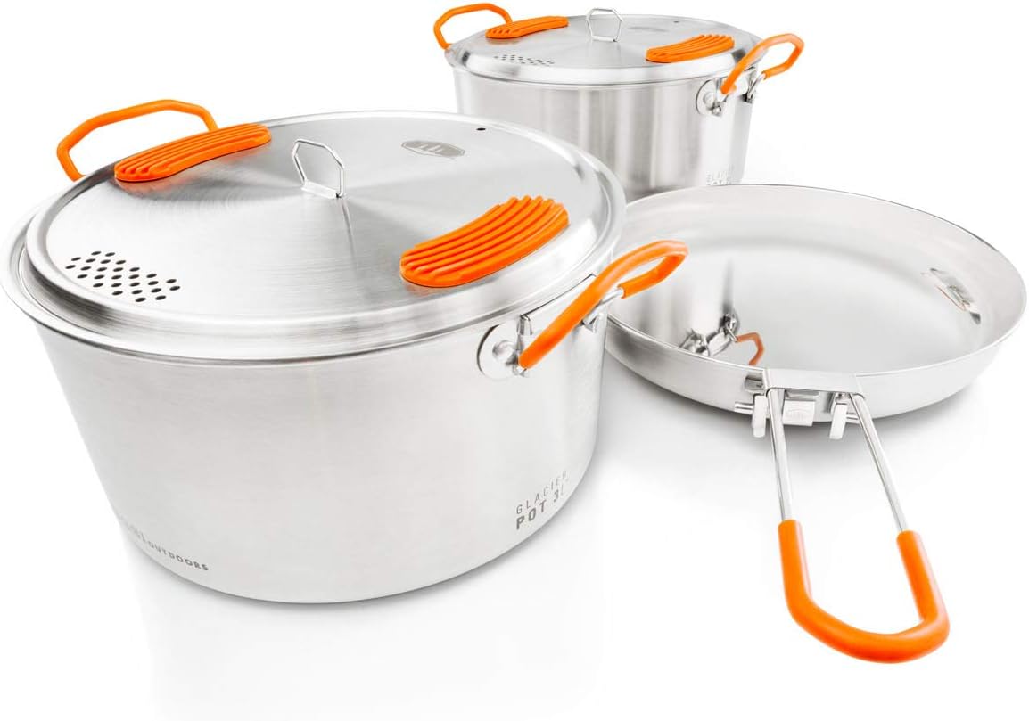 Stainless Steel Camping Cook S - Nesting Camping Cooking Set recensione e prezzo