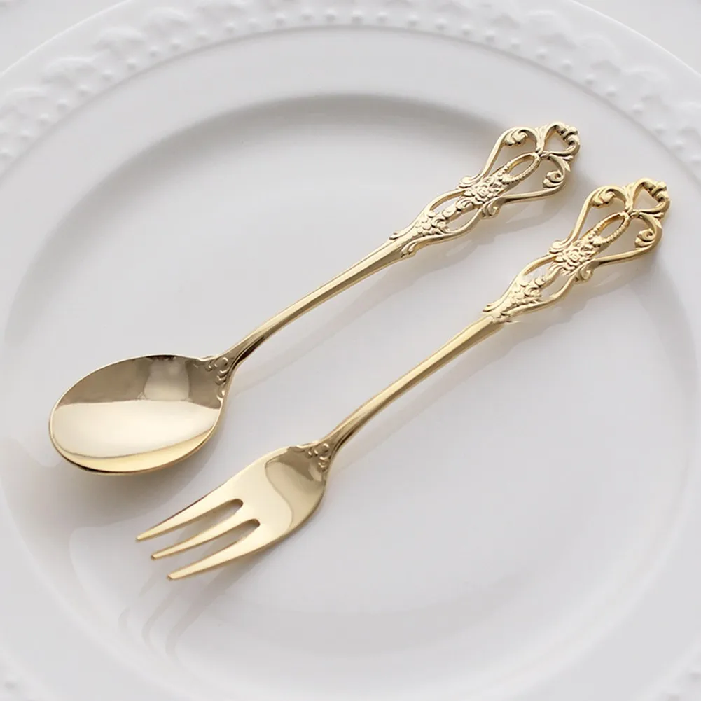 1 Pair Vintage Gold Spoon Fork - Vintage Camping Cooking Set recensione e prezzo