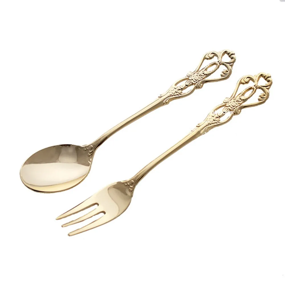 1 Pair Vintage Gold Spoon Fork - Vintage Camping Cooking Set recensione e prezzo