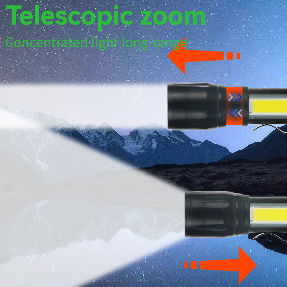 Mini LED Flashlight COB+XPE Po - Camping Cooking Fish recensione e prezzo