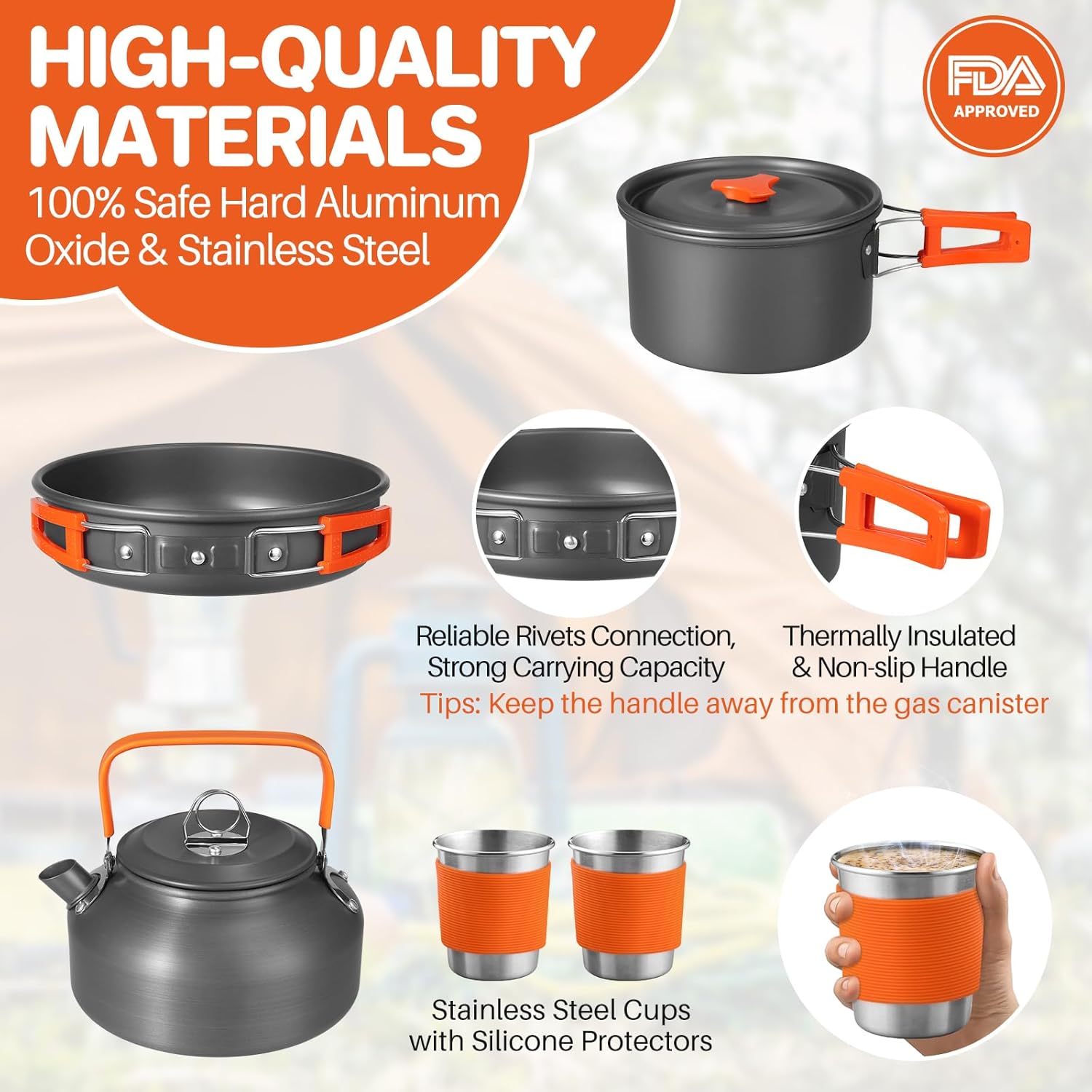 Non-Stick Camping Cookware Set - Camping Cooking Kit recensione e prezzo