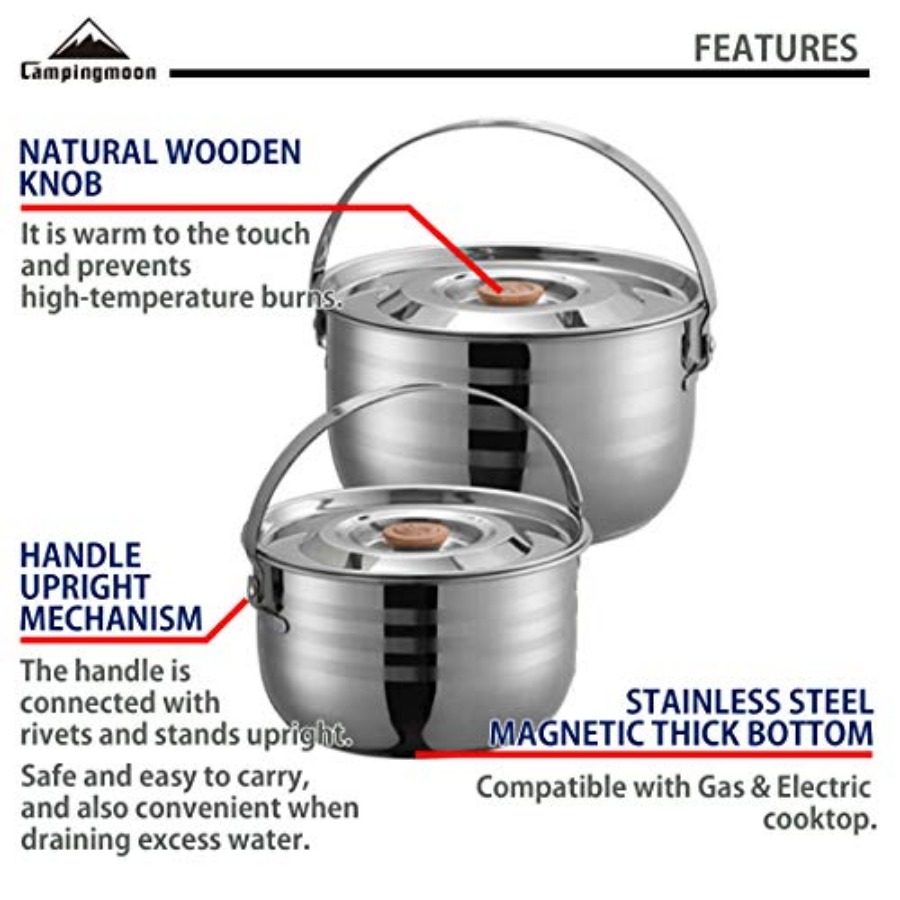 CAMPINGMOON Camping Cookware S - Nesting Camping Cooking Set recensione e prezzo