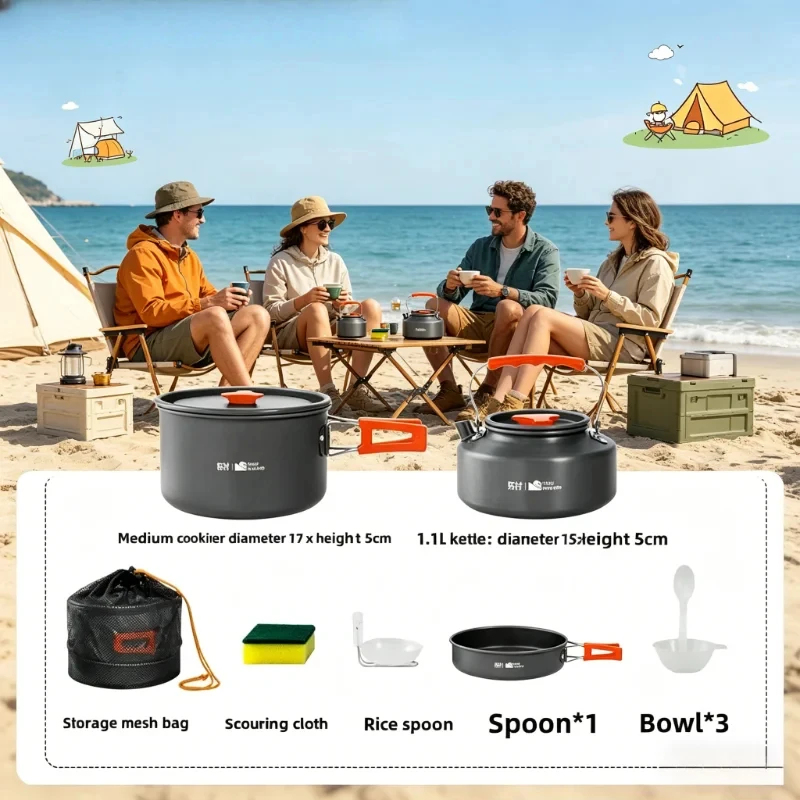 Camping Cookware Set Outdoor P - Camping Cooking And Eating Set recensione e prezzo
