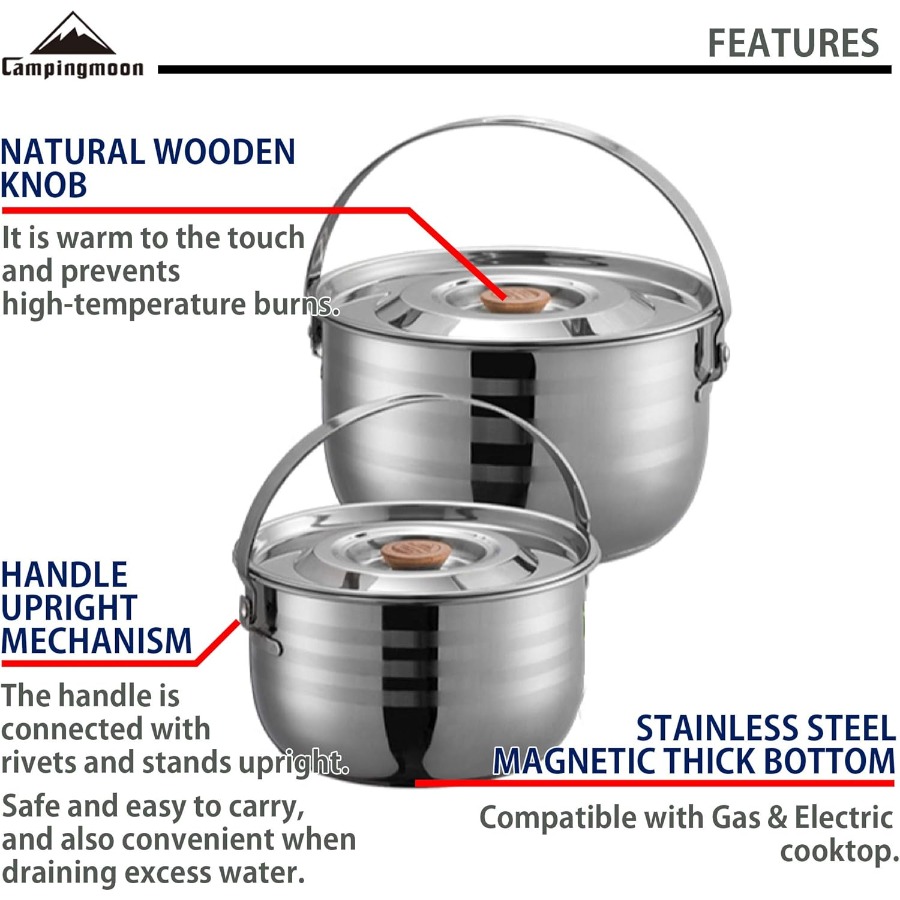 CAMPINGMOON Camping Cookware S - Nesting Camping Cooking Set recensione e prezzo