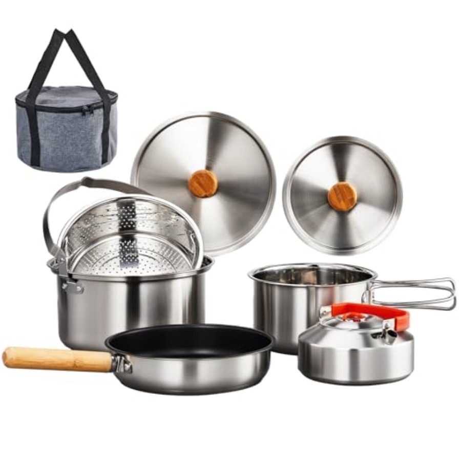 Camping Cookware Set Lightweig - Nesting Camping Cooking Set recensione e prezzo