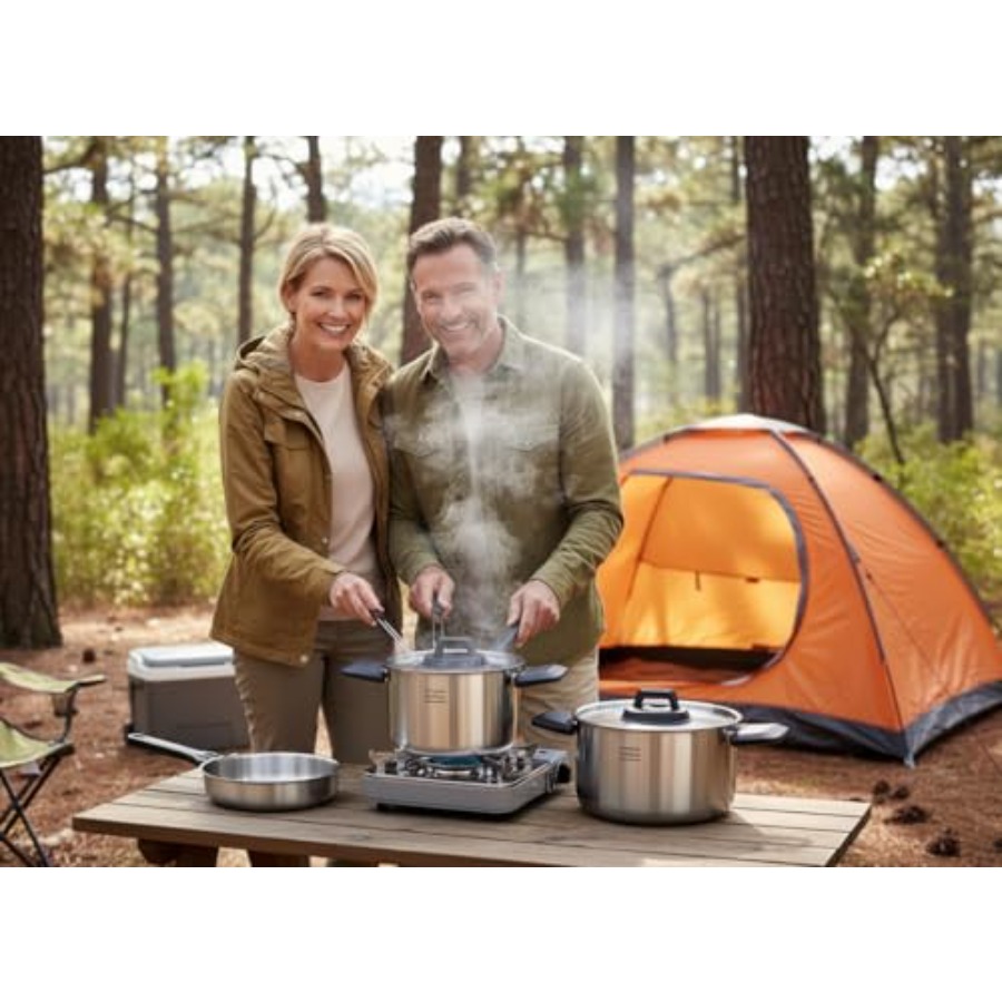Stainless Steel Camping Kitche - Nesting Camping Cooking Set recensione e prezzo