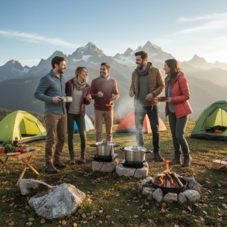 Stainless Steel Camping Kitche - Nesting Camping Cooking Set recensione e prezzo
