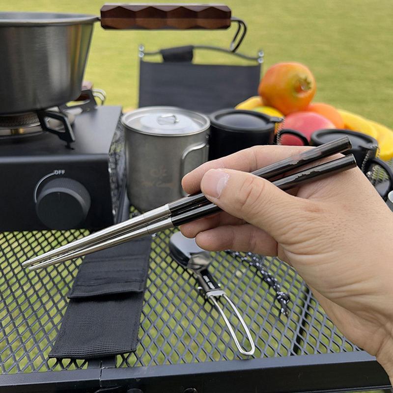 Foldable Spoon Chopsticks Trav - Camping Cooking And Eating Set recensione e prezzo