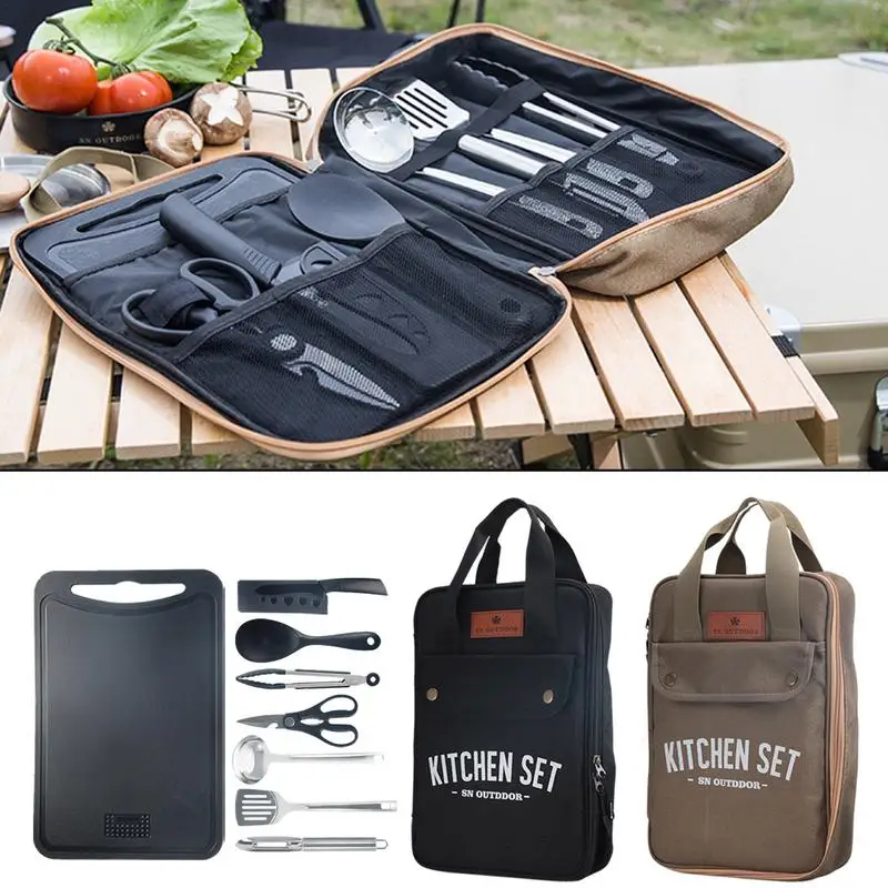 8pcs Camping Kitchen Cookware  - Camping Cooking Roll recensione e prezzo