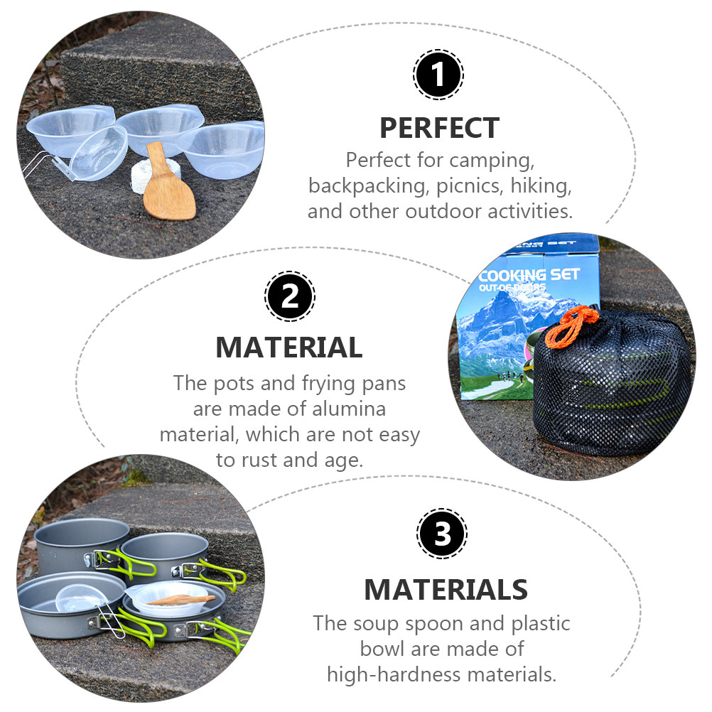 1Set Portable Camping Cookware - Camping Cooking Kit recensione e prezzo