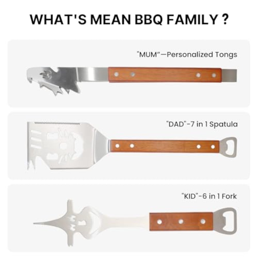 7 in 1 Stainless Steel BBQ Acc - Camping Cooking Accessories Set recensione e prezzo