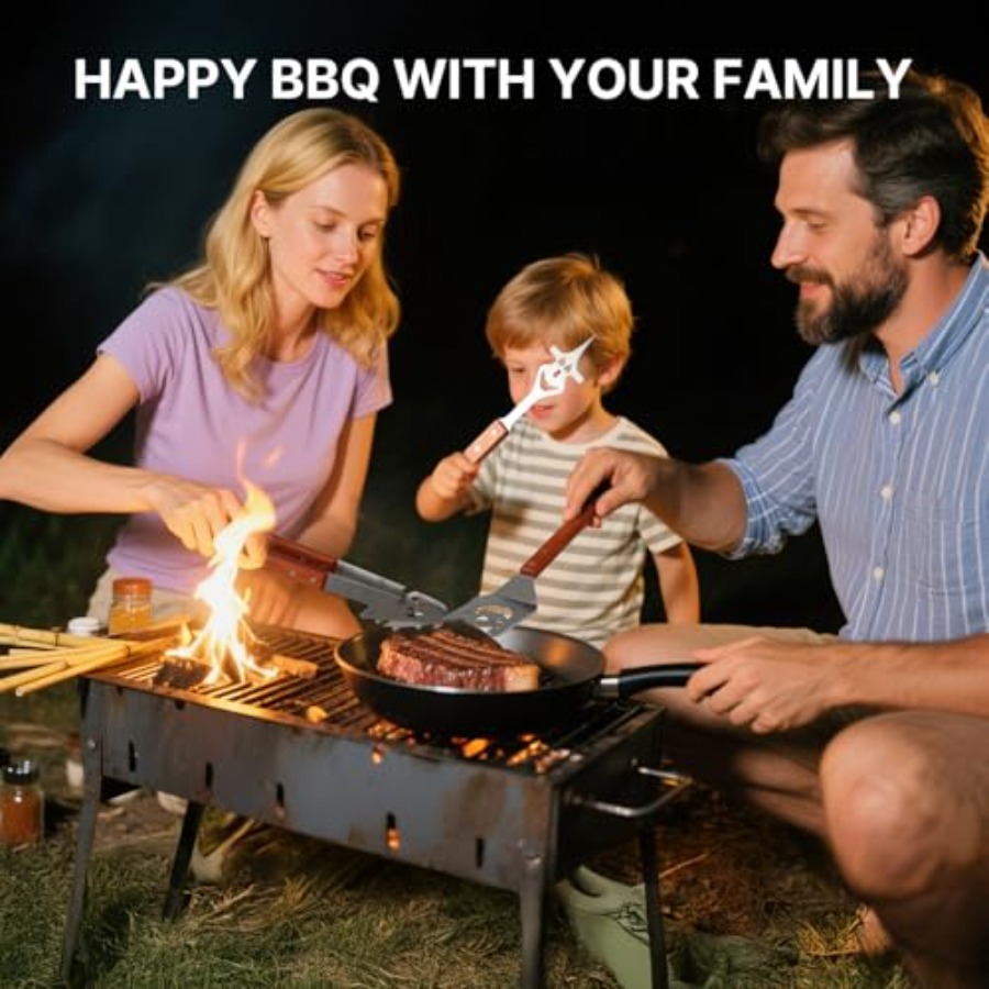 7 in 1 Stainless Steel BBQ Acc - Camping Cooking Accessories Set recensione e prezzo
