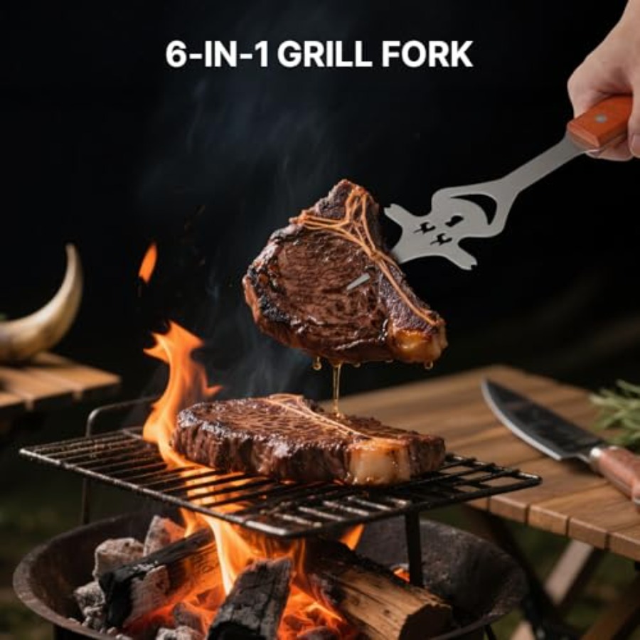 7 in 1 Stainless Steel BBQ Acc - Camping Cooking Accessories Set recensione e prezzo