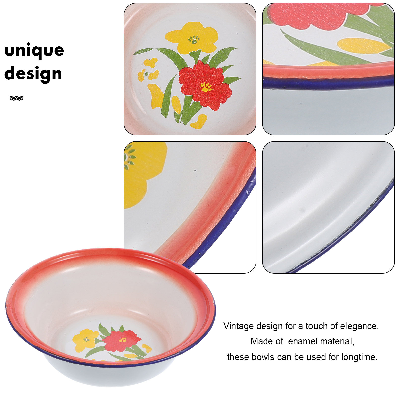 5Pcs Thickened Enamel Bowl Set - Vintage Camping Cooking Set recensione e prezzo