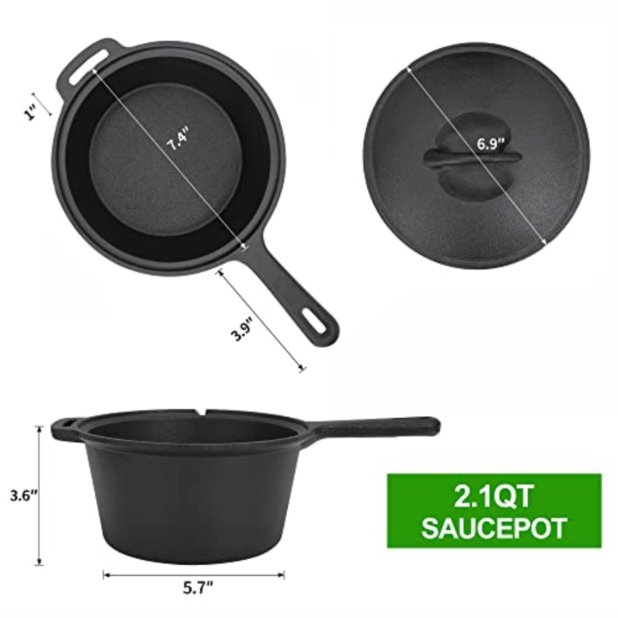 8 Piece Pre-Seasoned Dutch Ove - Vintage Camping Cooking Set recensione e prezzo
