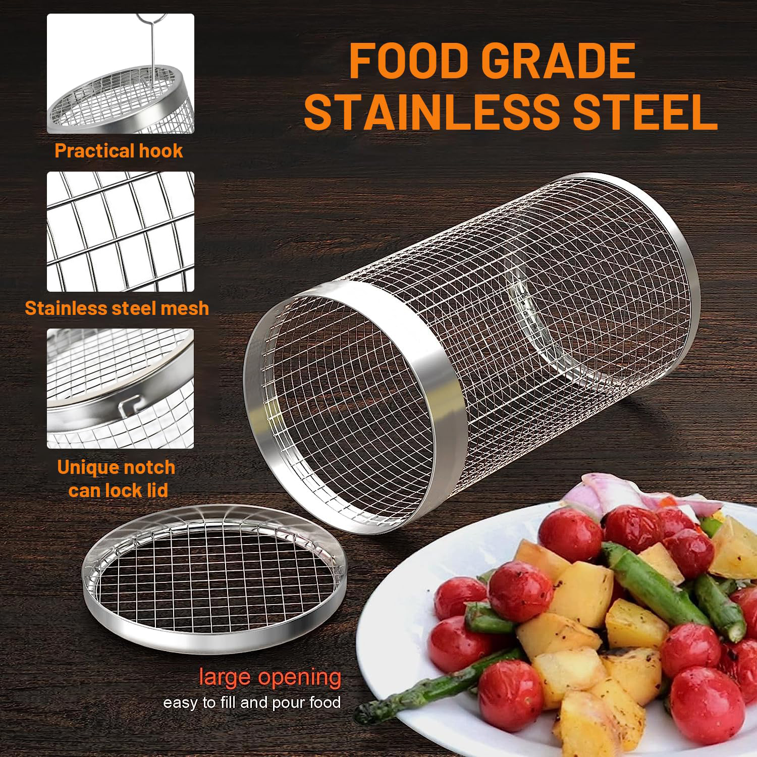 2 Pieces Rolling Grilling Bask - Camping Cooking Essentials recensione e prezzo