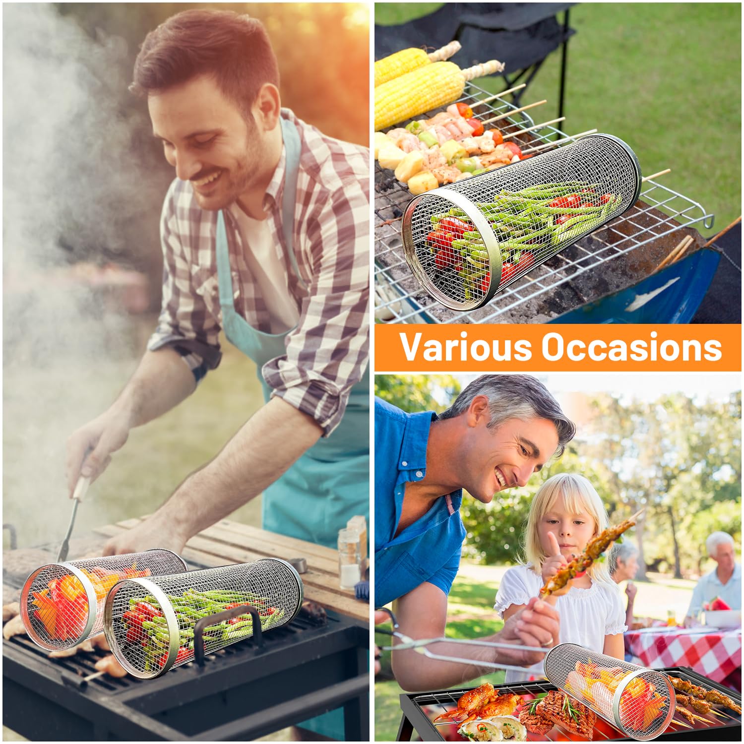 2 Pieces Rolling Grilling Bask - Camping Cooking Essentials recensione e prezzo