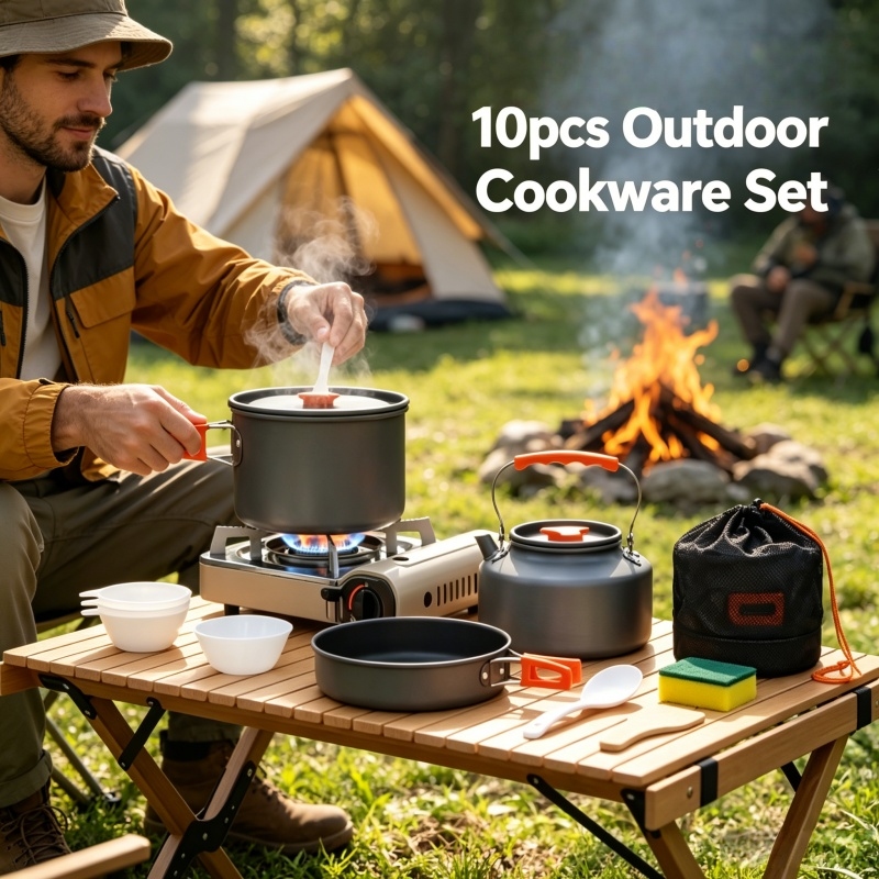 Camping Cookware Set Outdoor P - Camping Cooking And Eating Set recensione e prezzo