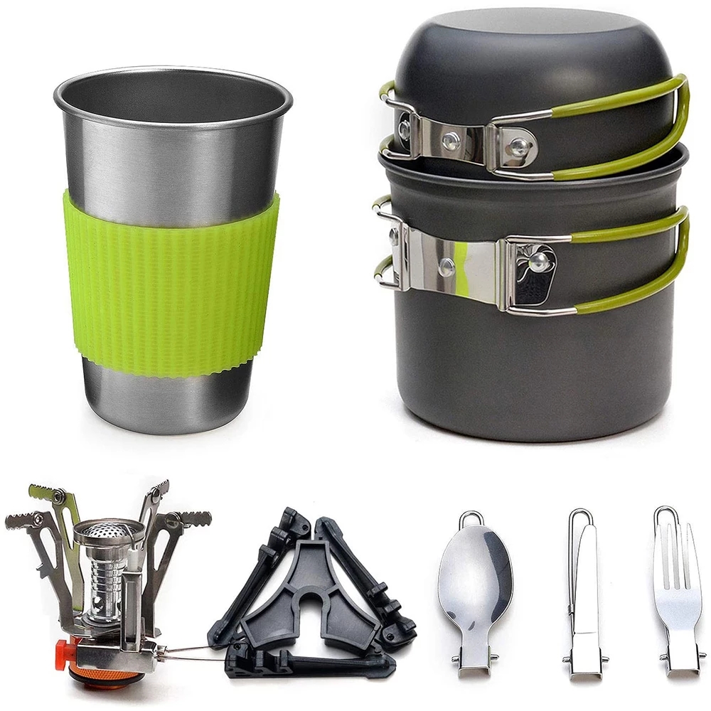 Camping Cookware Kit with Stov - Camping Cooking Roll recensione e prezzo