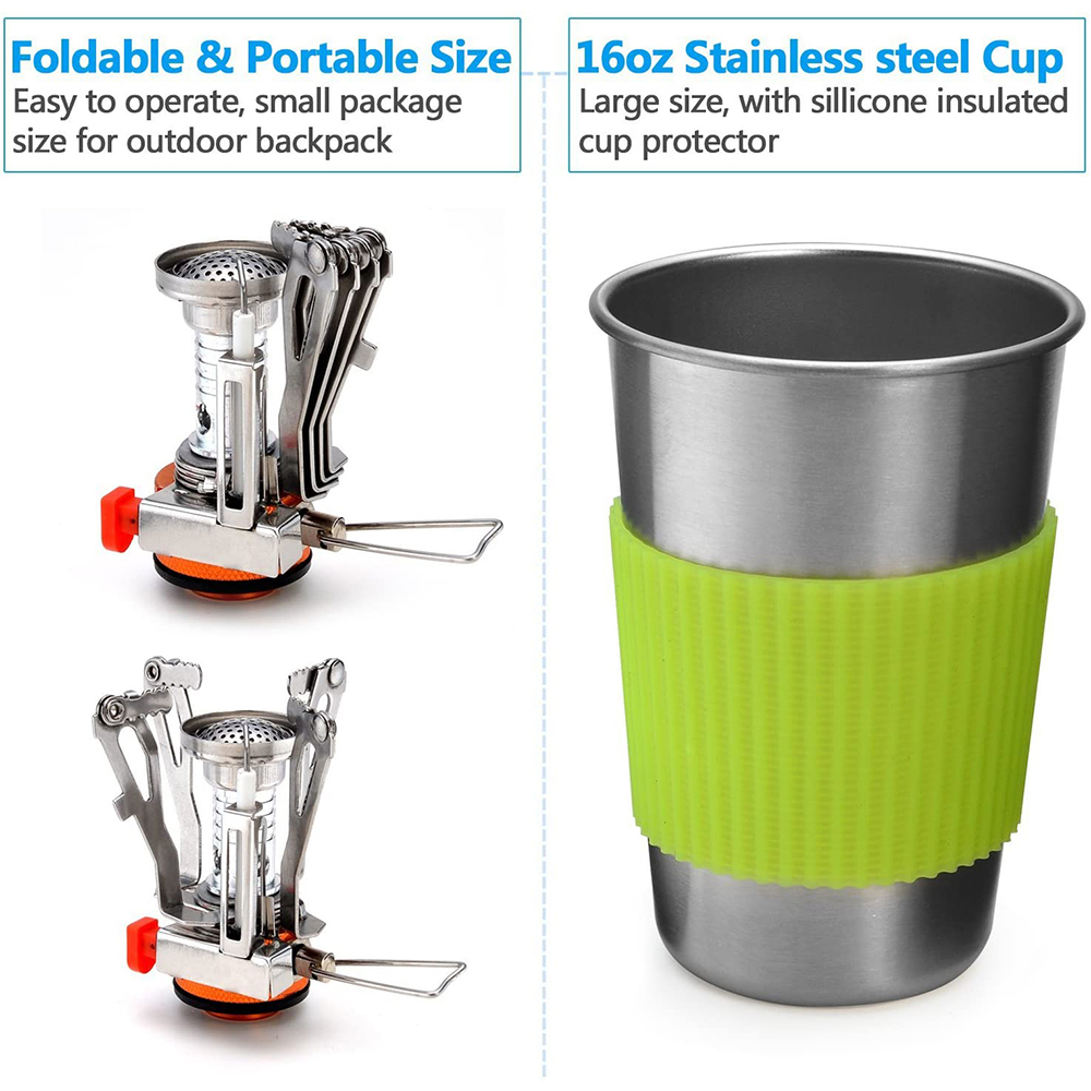 Camping Cookware Kit with Stov - Camping Cooking Roll recensione e prezzo
